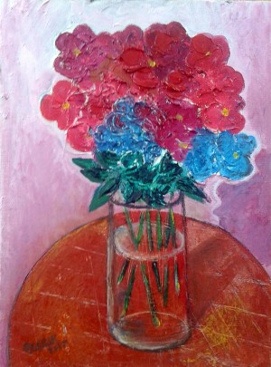 21.Autumn flowers2017year oil on canvas 40X30 cm1500$ by ZAKIR AHMEDOV